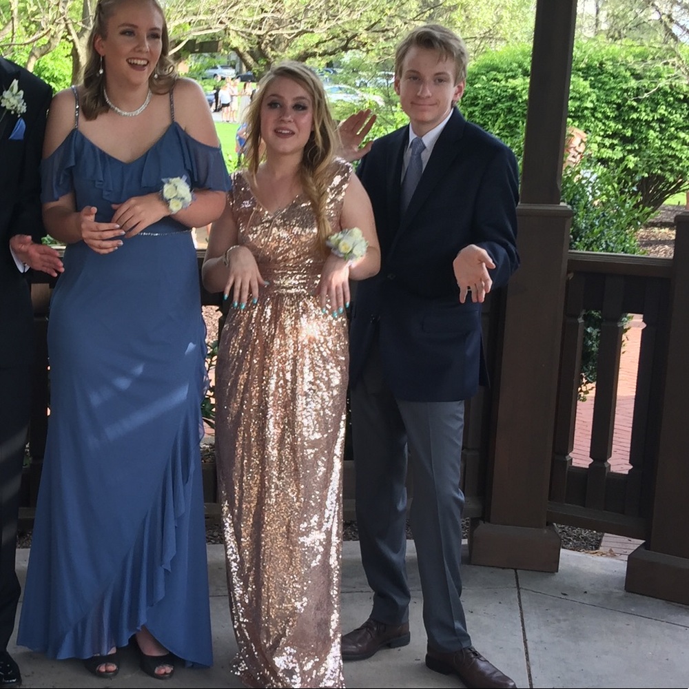 Pastel blue prom dress